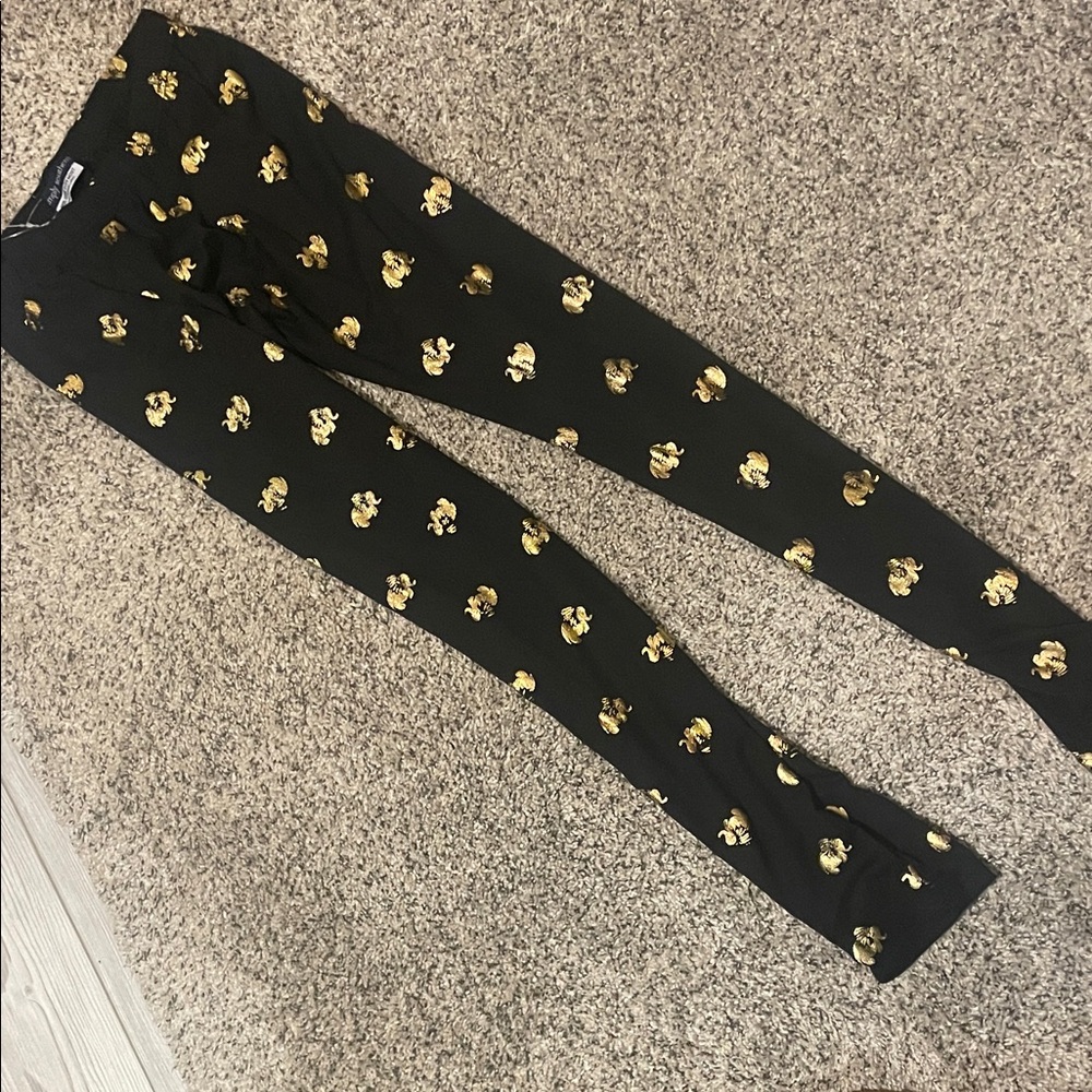 Simply Southern Black Leggings with Gold Accents